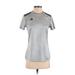Adidas Active T-Shirt: Gray Print Activewear - Women's Size Small