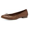 Ballerina TAMARIS, Damen, Gr. 37 (4,5), braun, Leder, klassisch, Schuhe, Flats, Slipper, Businessschuh mit dekorativer Schleife