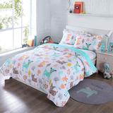 100% Cotton Kids Quilt Bedspread Comforter Set Throw Blanket Deer Twin