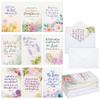 Religious Sympathy Cards with Envelopes, Watercolor Floral (4x6 In, 36 Pack)