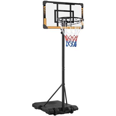 Höhenverstellbarer Basketballständer, Basketballkorb mit Rollen, Mobile Basketballanlage mit Wasser