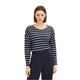 TOM TAILOR Damen Langarmshirt mit Streifen, 31540 - Navy Offwhite Stripe, S