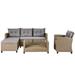4 Piece Patio Sets Wicker Ratten Sectional Sofa With Seat Cushions