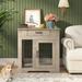 Furniture Style Dog Crate End Table with Drawer Pet Kennels - 28’’W x 21.65’’D x 21.85’’H