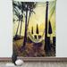 Holiday Decorations Wall Hanging Tapestry Photo of Empty Hammock on the Beach at Sunrise Time with Coconut Palm Tree Exotic Print Bedroom Living Room Dorm Accessories 60 X 80 Inches by Ambesonne