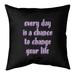 ArtVerse Quotes Change Your Life Quote Chalkboard Style Pillow-Spun Polyester 26 x 26 Large