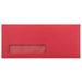JAM Paper & Envelope No. 10 Window Envelopes 4 1/8 x 9 1/2 Red 25 per Pack