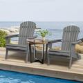 Outdoor Adirondack Chairs Seizeen Wooden Folding Adirondack Chair Set of 2 Patio Furniture Set Lounge Chairs Quick Assembled Elegant Outdoor Chairs Set for Deck Pool Yard Garden Gray