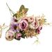 Bunches Artificial Flowers Silk Roses Buds Silk Flowers Real Looking with Stems for Decoration Wedding Party Centerpieces