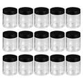 NUOLUX 15pcs Clear Plastic Jars Craft Storage Containers Storage Jars for Cosmetic