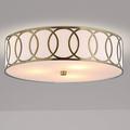 JONATHAN Y Elizabeth Metal LED Flush Mount by JONATHAN Y Brass Gold 3 3-Light Painted Gold