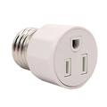 E27 3 Prong Lamp Socket Adapter Polarized Light Socket Outlet Plug Adapter Outlet Light Socket Extender for Garden Garage Porch