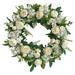 Artificial Peony Flower Wreath Blooming Silk Peonies for Spring Floral Wreath for Wedding Indoor Decoration White White2