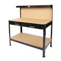 Docooler Steel Workbench Tool Storage Work Bench Workshop Tools Table WDrawer and Peg Board 63