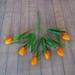 Gerich Artificial Tulips Real Touch Fake Flowers 6 Heads Orange Artificial Silk Flower Arrangement Bouquet for Home Room Office Wedding Party