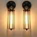 2Pc Vintage Wall Sconce Metal Cage Sconce Light Fixture Antique Industrial Pendant Light Corridor Sconce Metal Cage Adjustable Sconce Light Fixture Edison E27 Base