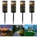 4 Pcs Solar Garden Light With Ground Stake Warm White Led Solar Lights Garden Solar Torch For Outdoor Decorative Garden Light For Yard Patio Sidewalk Lawn