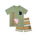 Peppa Pig Boys George Pig T-Shirt And Short Set Green Sizes 2T-8