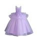 Girl s Summer Dresses Short Sleeve Party Tutu Dresses Casual Print Purple 140