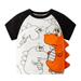 ZHAGHMIN Boy Long Sleeve Shirts Size 8-10 Toddler Kids Baby Boys Girls Cartoon Dinosaur Short Sleeve Crewneck T Shirts Tops Tee Clothes for Children Cool Chains Boys Boy Small Shirts Muscle Top Long