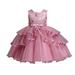 Toddler Girls Dress Short Sleeve Casual Dresses Casual Print Rose Red 150