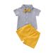 ZHAGHMIN Kids Clothes Boys 4T-5T Toddler Boys Short Sleeve Solid T Shirt Tops Shorts Child Kids Gentleman Outfits Clothes for Boys Baby Boy Babies 5T Sweatsuit Boy Kids 3 Piece Clothes Baby Boy Summ