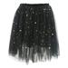 Girls Midi Dress Short Sleeve Party Tutu Dresses Casual Print Black 100