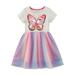 ZHAGHMIN Teen Girl Clothes Trendy Girls Butterfly Print Dresses Pink Butterfly Sequins Gradient Dress Cute Summer dress 2 To 7 Years Girls 7 Dress 5T Fall Dress Dress for 3 Year Old Gir