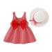 Girls Midi Dress Sleeveless Casual Dresses Plaid Print Red 8