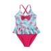 JURANMO Mermaid One-piece Swimwear for Baby Girl Casual Sleeveless V Neck Romper Funny Print Bowknot Jumpsuit Swimsuits