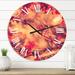 DESIGN ART Designart Vintage Autumn Leaf III Farmhouse wall clock 23 In. Wide x 23 In. High