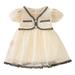 Toddler Girls Dress Short Sleeve A Line Short Dress Casual Print Beige 9