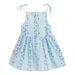 Girls Dresses Sleeveless Midi Dresses Casual Print Sky Blue 140