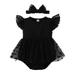 Eashery Toddler Dressers For Bedroom Dresses for Girls Summer Swing Short Sleeve Casual Clothes for Kids Black 6-9 Months