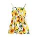 Girl s Summer Dresses Sleeveless A Line Short Dress Floral Print Yellow 130