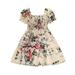 Girls Dresses Short Sleeve Casual Dress Casual Print White 5Y
