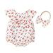 ZHAGHMIN 6-9 Month Onesies Girl Babys Girls Summer Children S Summer Clothes Cotton Crepe Full Print Cherry Triangle Hayi Flying Sleeve Girl S Bag Fart Clothes Climbing Clothes Bunny Clothes for Tod