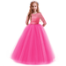 IBTOM CASTLE Little Big Girls Flower Vintage Floral Lace 3/4 Sleeves Floor Length Dress Wedding Party Evening Formal Pageant Dance Gown 2-3 Years Hot Pink