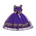 Dresses for Girls Short Sleeve Casual Dresses Casual Print Purple 110