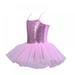 GYRATEDREAM Girls Sequin Ballet Tutu Dress Sparkly Straps Leotards Ballerina Outfit Dance Costumes for Kids 3-8 Years