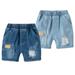 URMAGIC Boys Ripped Denim Shorts Boys Straight Distressed Jeans Shorts Summer Casual Short with Pocket for Boys 1-6 Years
