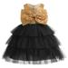 Dresses for Girls Sleeveless Mini Dress Butterfly Print Gold 120