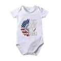 ZHAGHMIN Baby Girl Clothes 0-3 Months Spring Boys And Girls Independence Day Cartoon Print Floral Just Here To Bangs Short Sleeved Crawl Clothes 1 To 10 Years Old Children 18 Month Girl Clothes 4 Mo