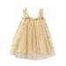 Kids Toddler Girl Dress Sleeveless A Line Short Dress Casual Print Yellow 80