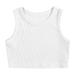 Little Girl Boy Dance Tank Top Racerback Crop Tank Top Sleeveless Sports Dance Top Ballet Gymnastics Dancewear Size 100 White