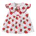 gvdentmFlower Girl Dress Little Girls Cotton Dress Sleeveless Casual Summer Sundress Flower Printed Jumper Skirt Red 6-12 Months
