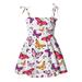 Girl s Summer Dresses Sleeveless A Line Short Dress Butterfly Print Hot Pink 100