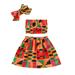 Style Set Headband Toddler Kids Clothes Vest Summer Girls Dashiki Skirts Tops Baby Outfits Ankara Girls Outfits&Set 3 Piece Little Character Set Blanket Set Baby