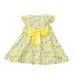 Little Girl Dresses Summer Casual Short Sleeve Mini Dress Floral Print Yellow 80