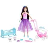 Barbie Skipper Doll with Fantasy Look 2 Baby Lambs Nurturing Accessories Stroller and Crib